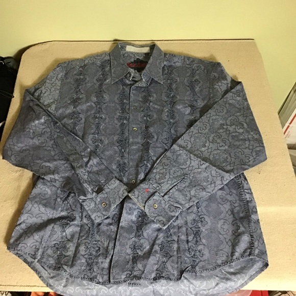 Robert Graham Men’s Button Down Blue floral Print Flip Cuff  Shirt Sz. 2XL EUC - Picture 7 of 13